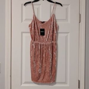 NWT Pink Crushed Velvet Dress